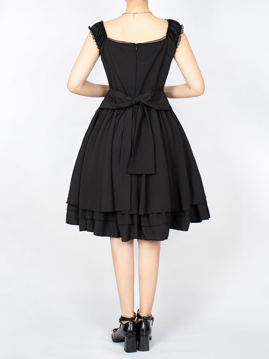 Goth Sleeveless Lace Dress