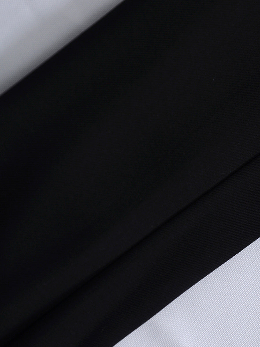 Black Square Collar Fluffy Dress