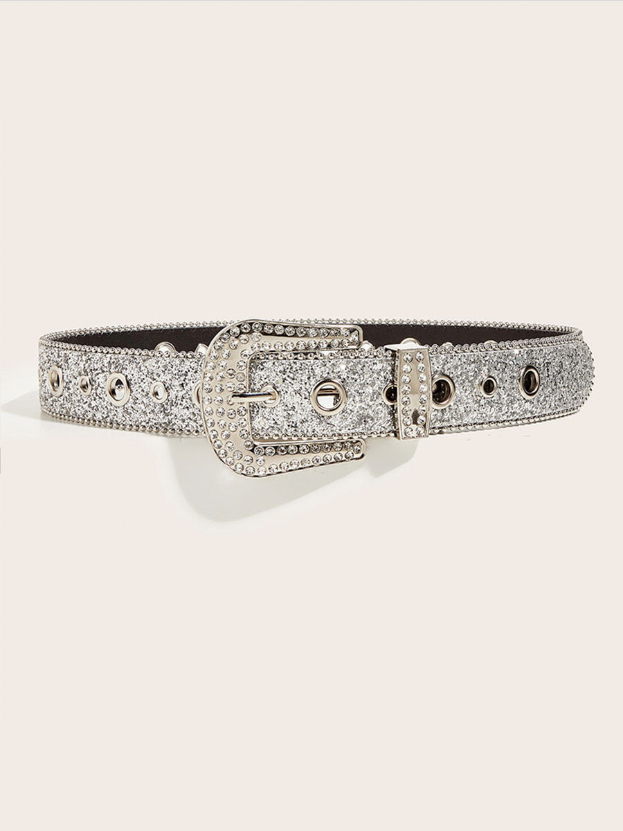 Sequin Shiny Pin Buckle Belt