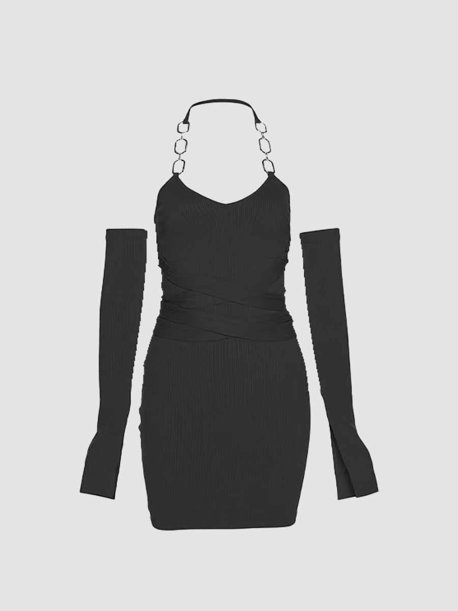 Halter Solid Color Dress