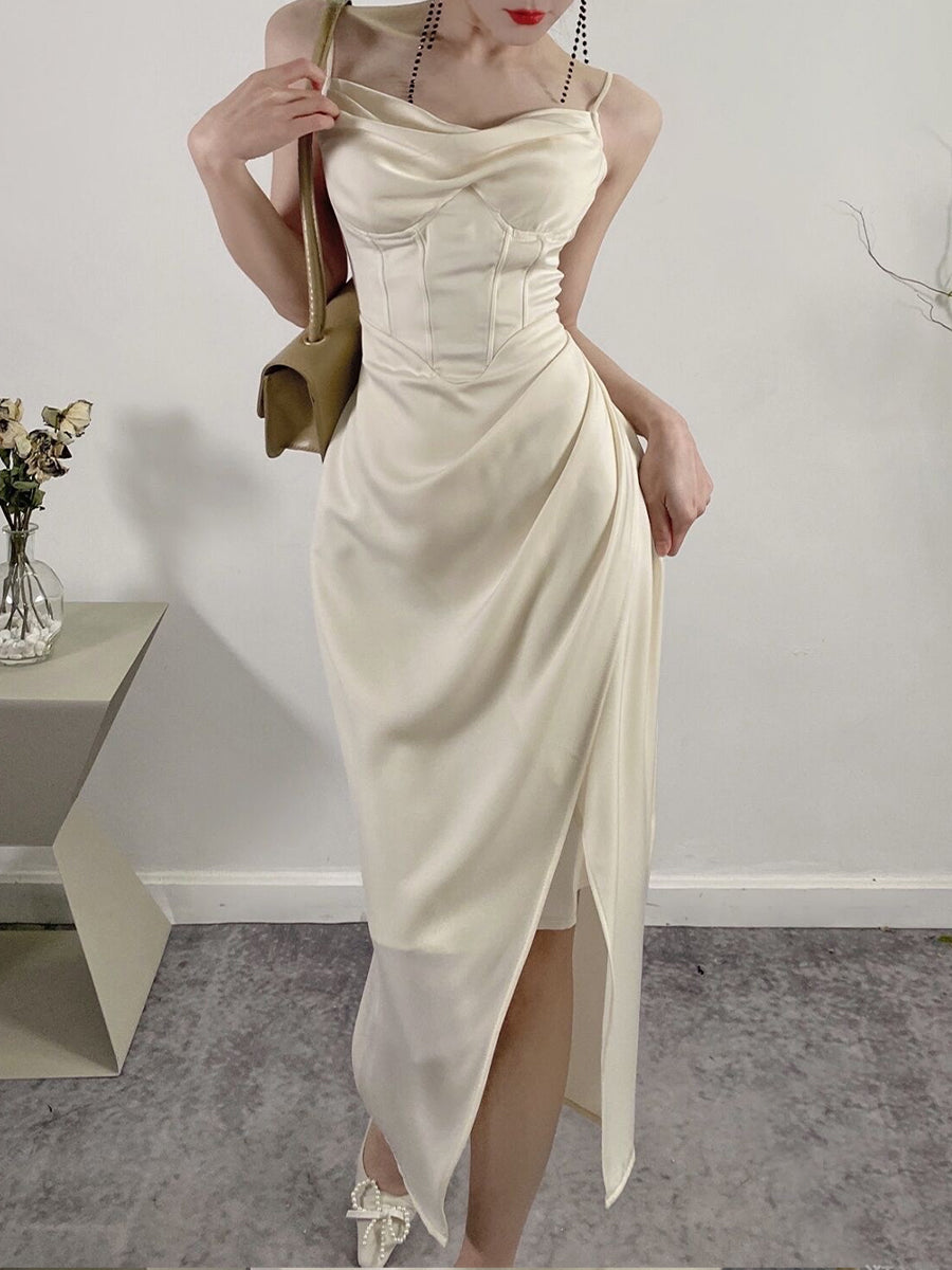 Satin Irregular Camisole Dress