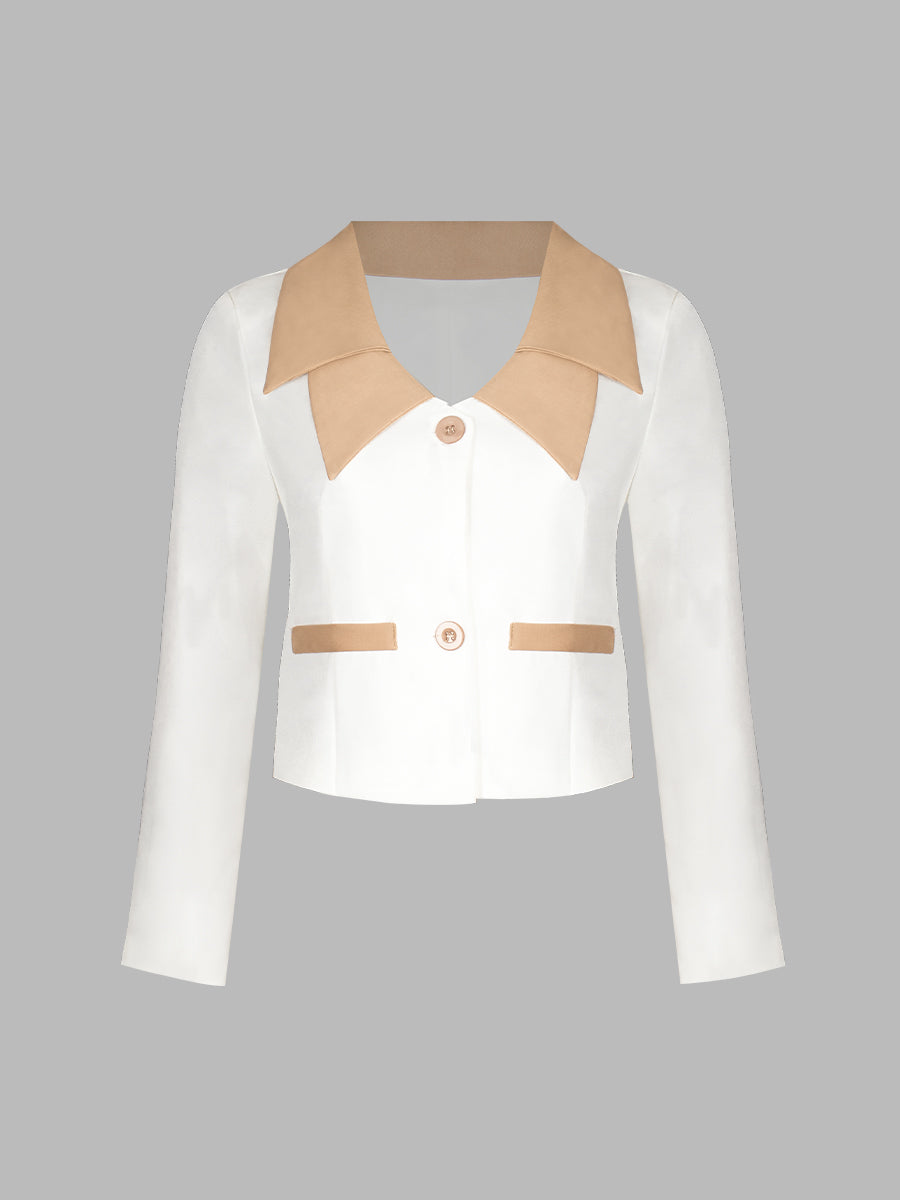 Blouse Blazer & Pleated Skirt Set