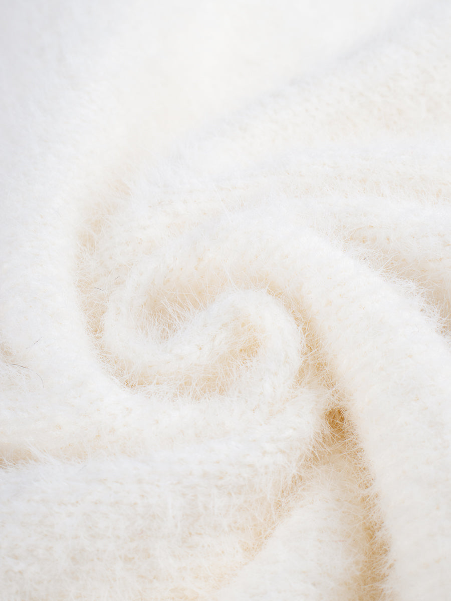 Faux Mink Sweater with Sleeves & Skirt Set
