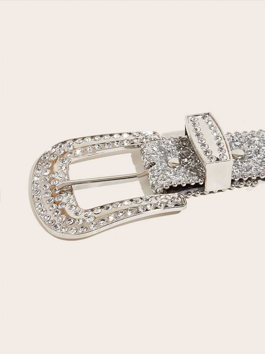 Sequin Shiny Pin Buckle Belt