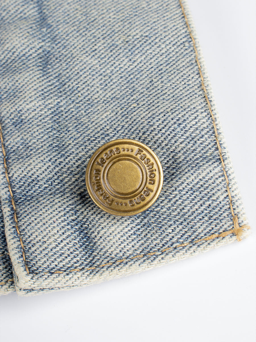 Raw Edge Denim Jacket & Skirt Set