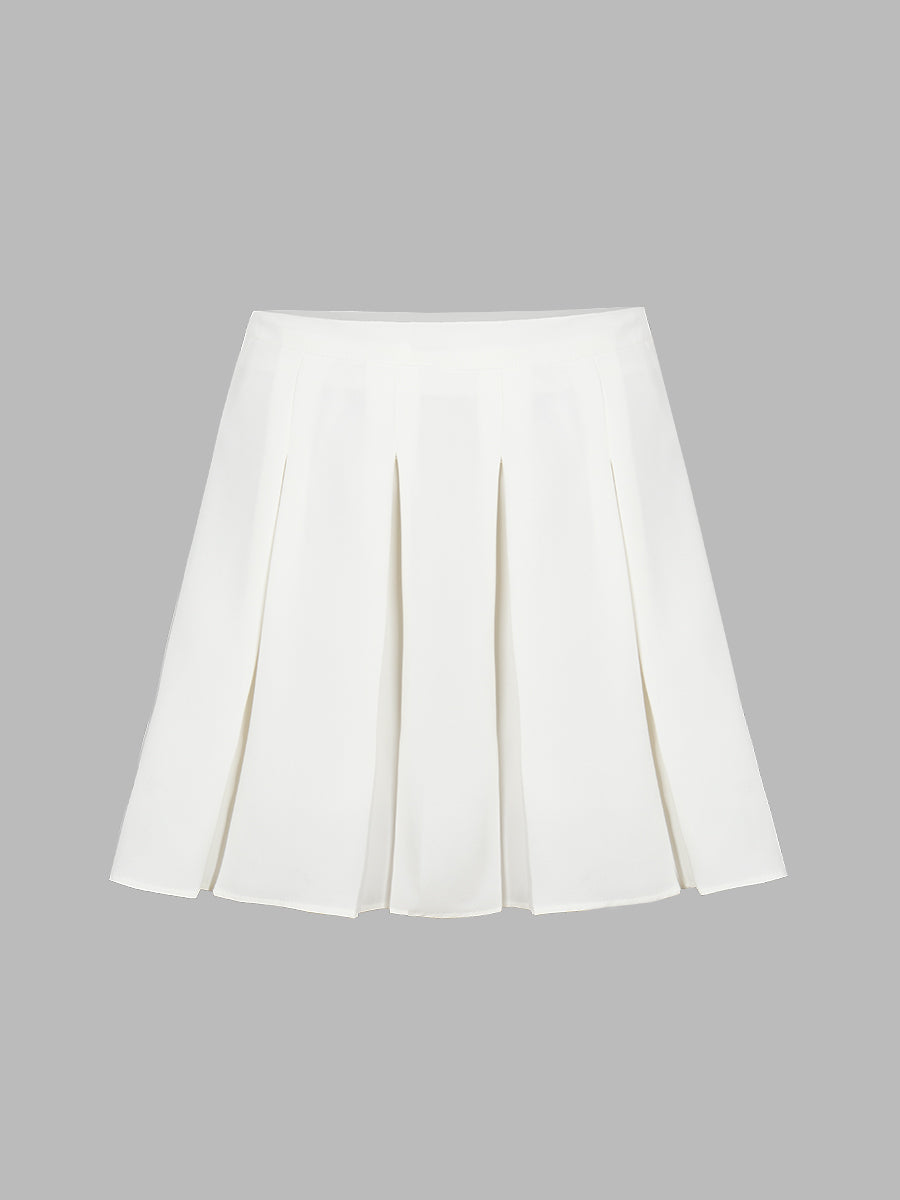 Blouse Blazer & Pleated Skirt Set