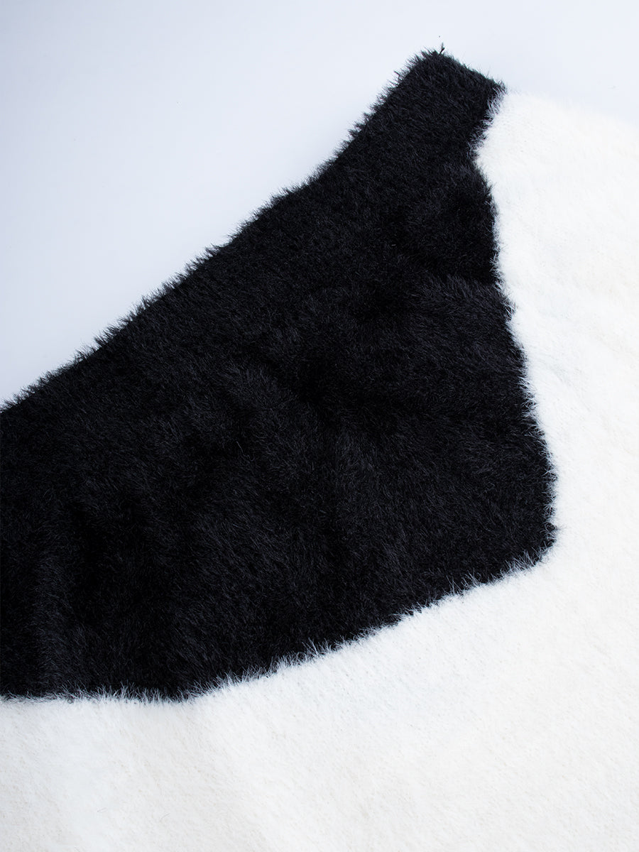 Faux Mink Sweater with Sleeves & Skirt Set