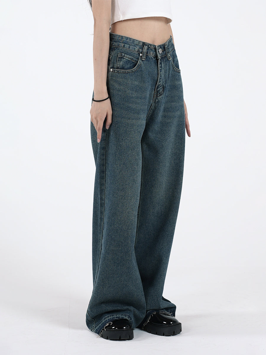 Blue Loose Denim Jeans Pants
