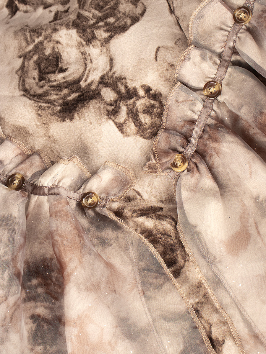 Fireworks Rose Splicing Dress