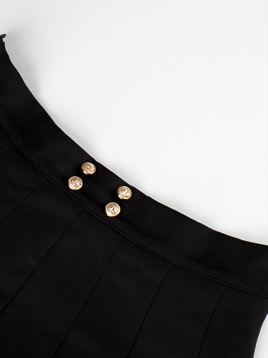Solid Color Shirt & Skirt & Blazer with Tie Set
