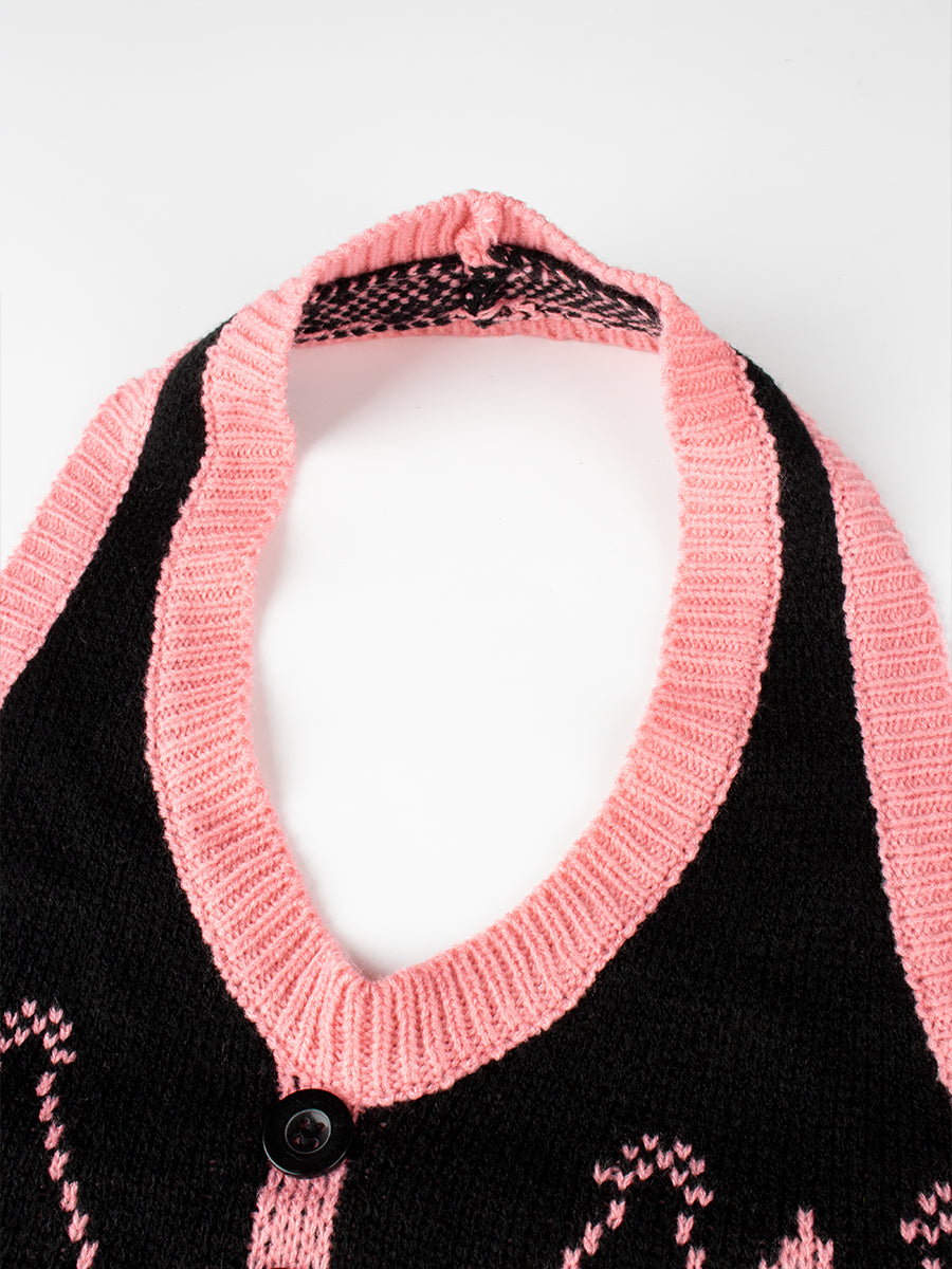 Knitted Cardigan + Hanging Neck Camisole + Skirt Three Piece Set