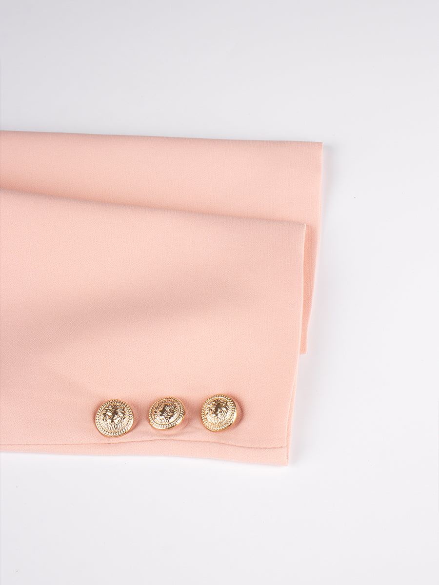Solid Color Shirt & Skirt & Blazer with Tie Set
