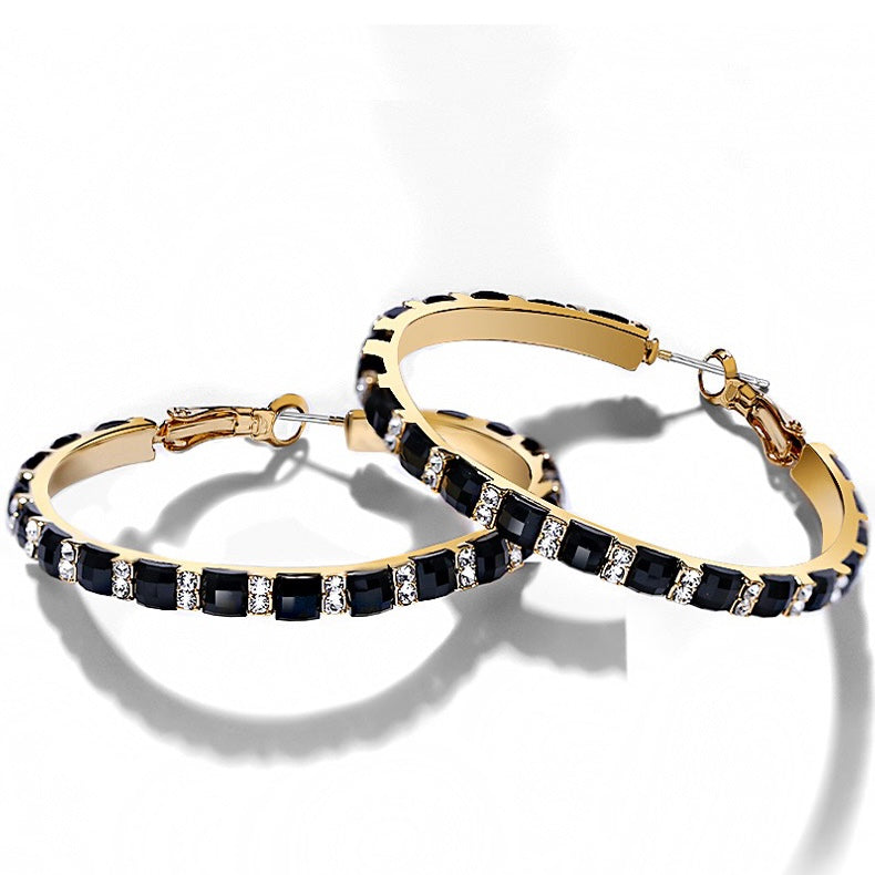 Black and White Opal Earrings