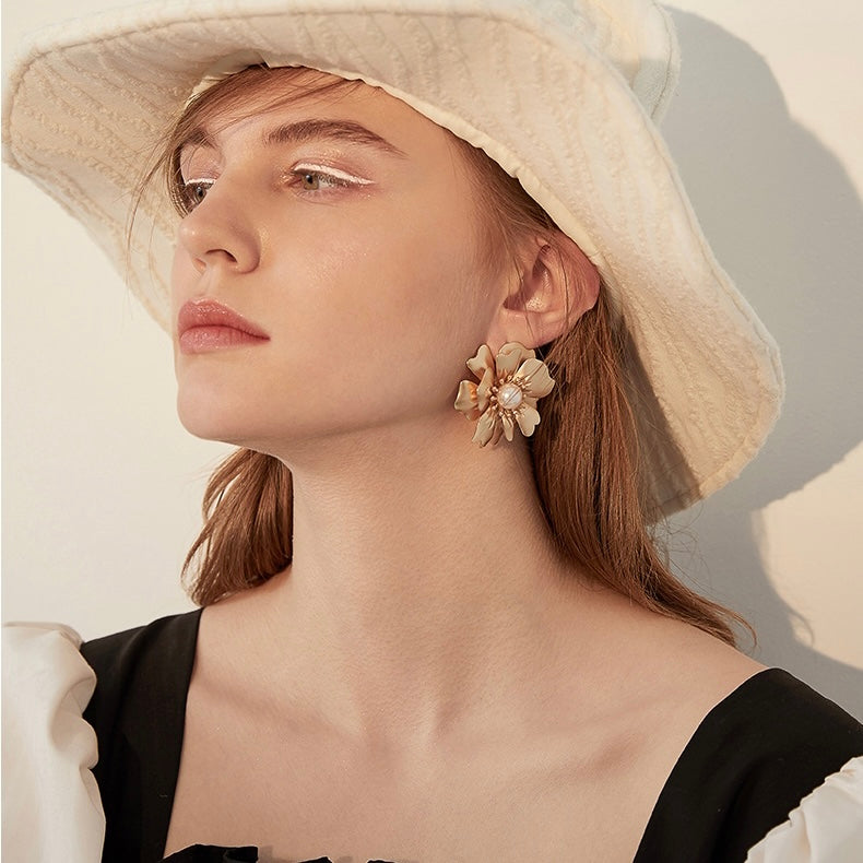 Floral Ruffle Earrings