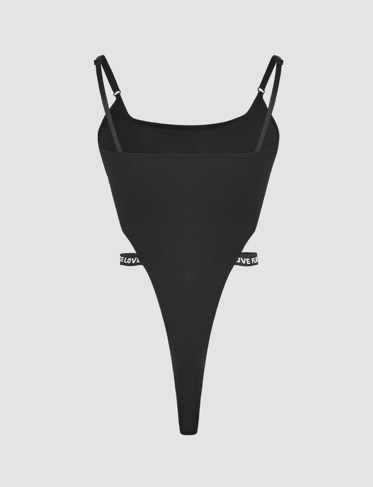 Letter Embroidered Cami Jumpsuit