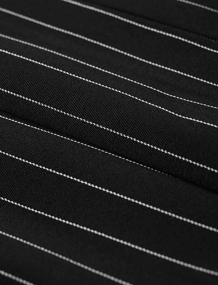 Stripe Pleated Mini Skirt
