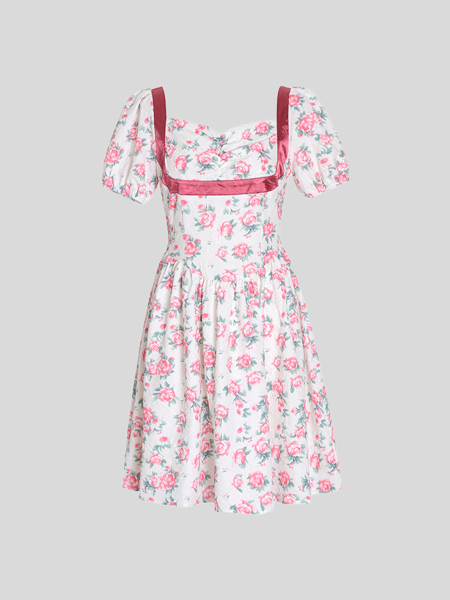 Camellia Vintage Embossed Dress