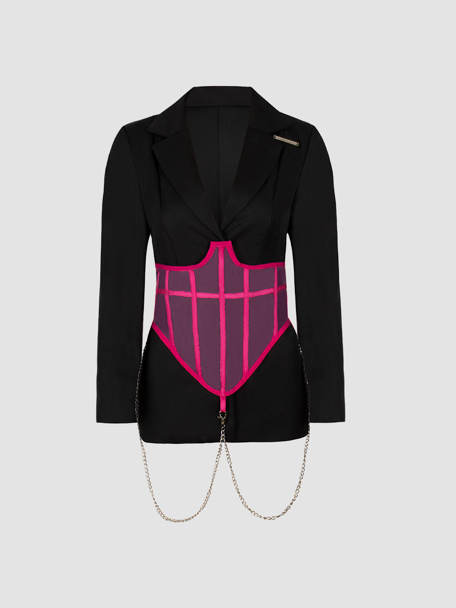 Corset Chain Suit Blazer