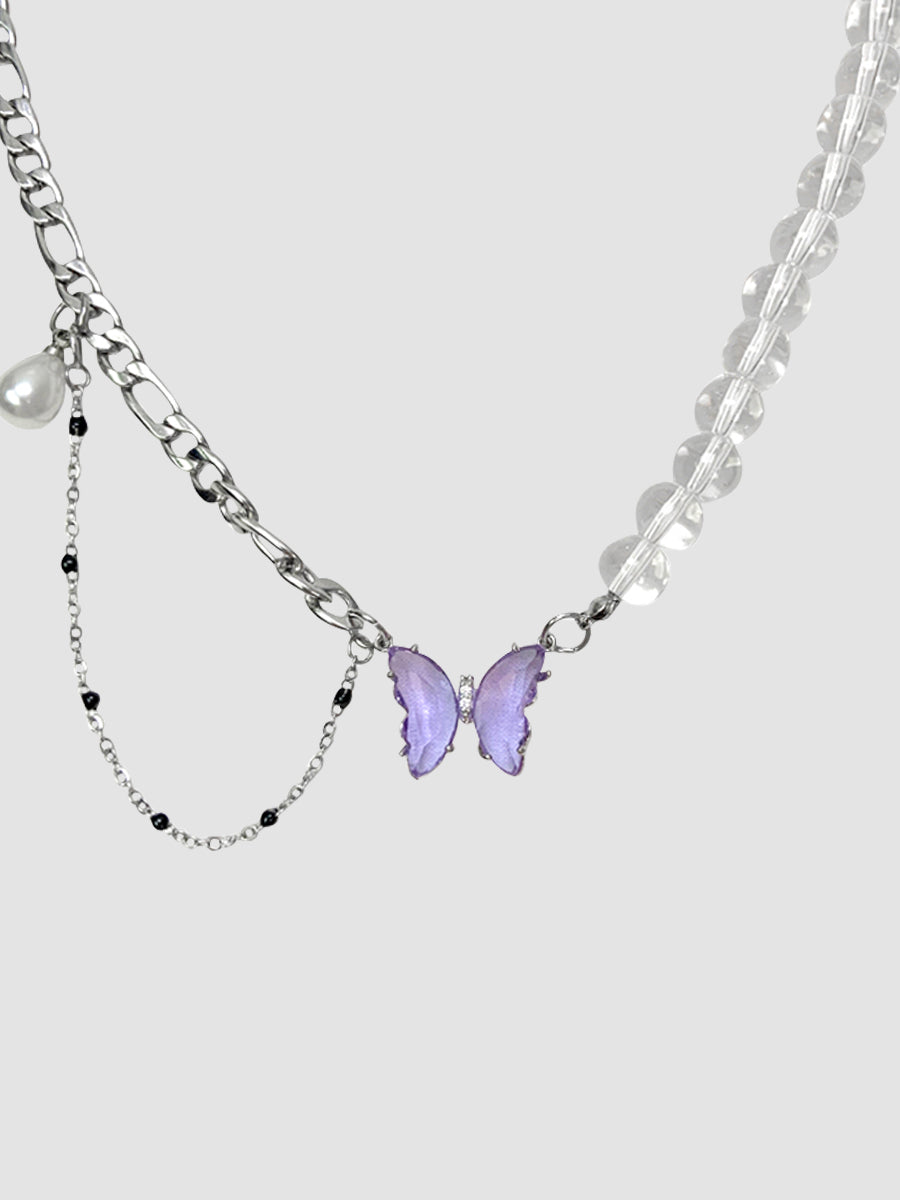 Purple Butterfly Necklace
