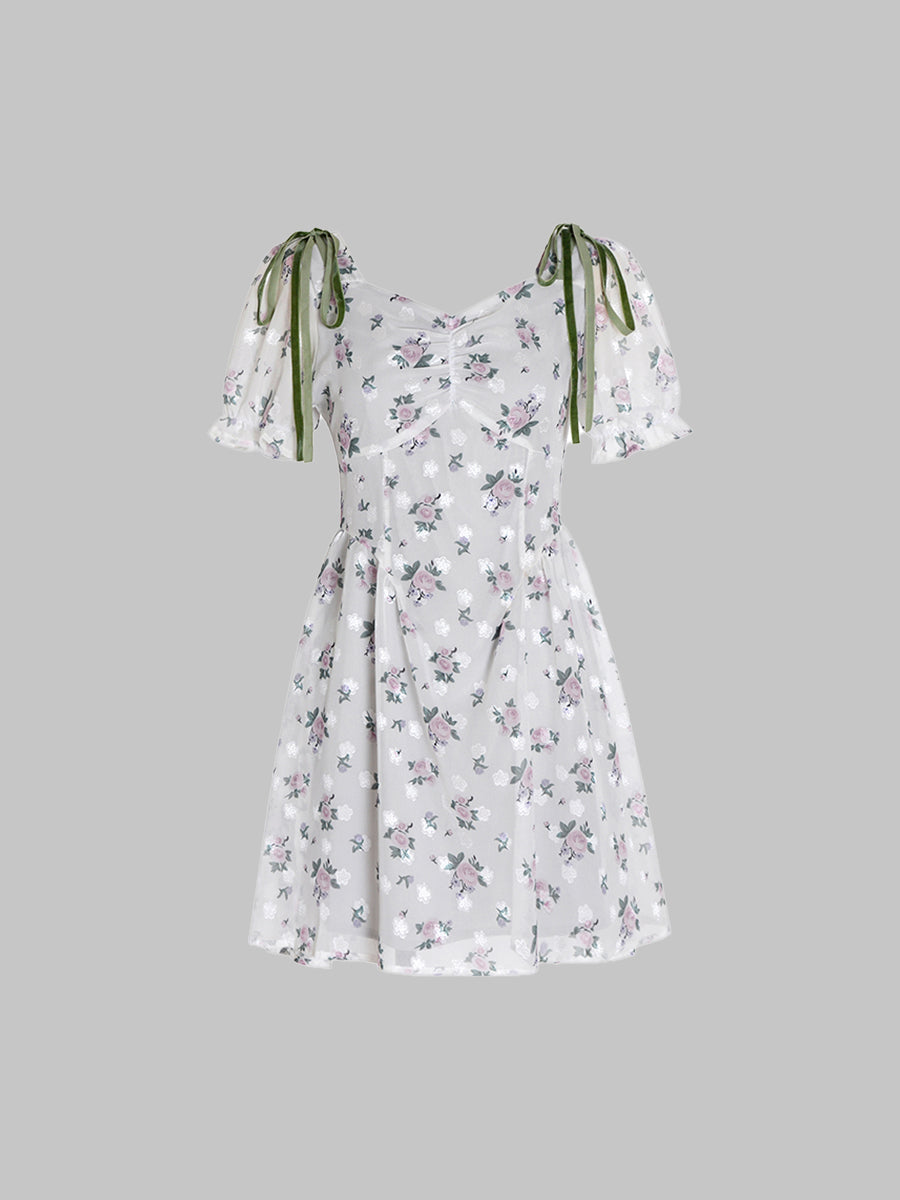 Fairy Floral Short-sleeved Dress