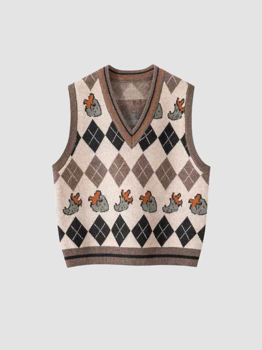 Strawberry Knit Sweater Vest