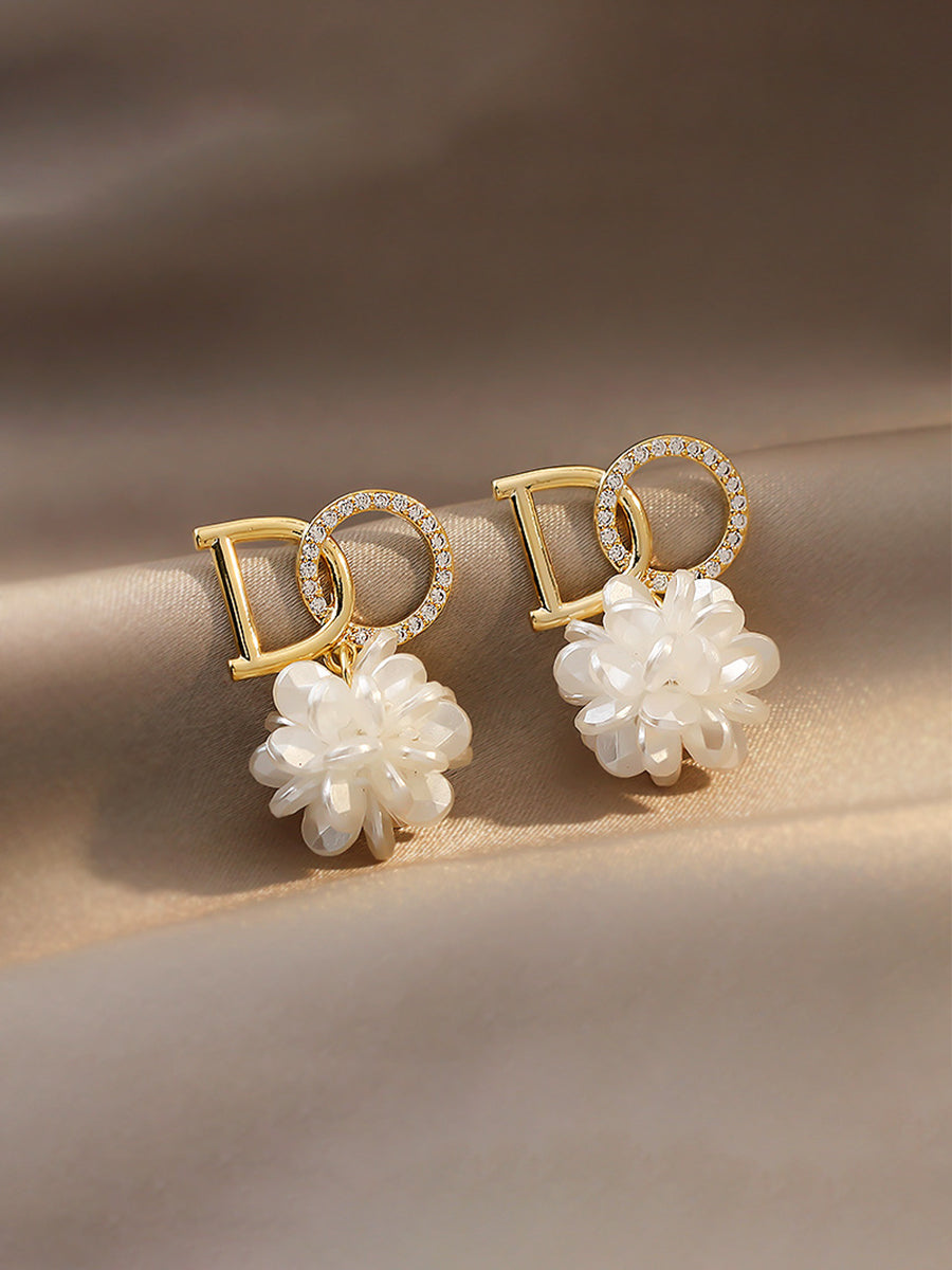 White Camellia Earrings