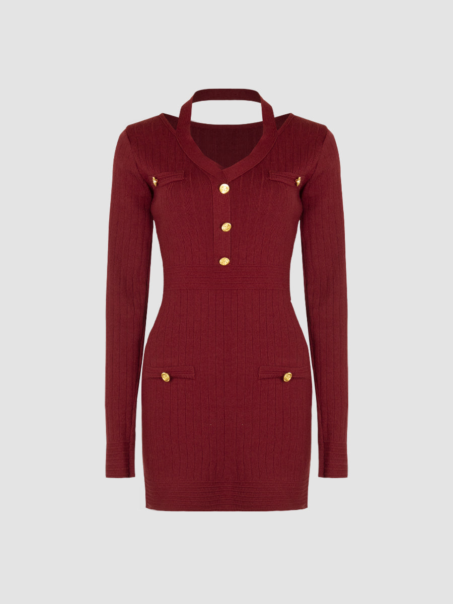 Hanging Neck Tight Dress