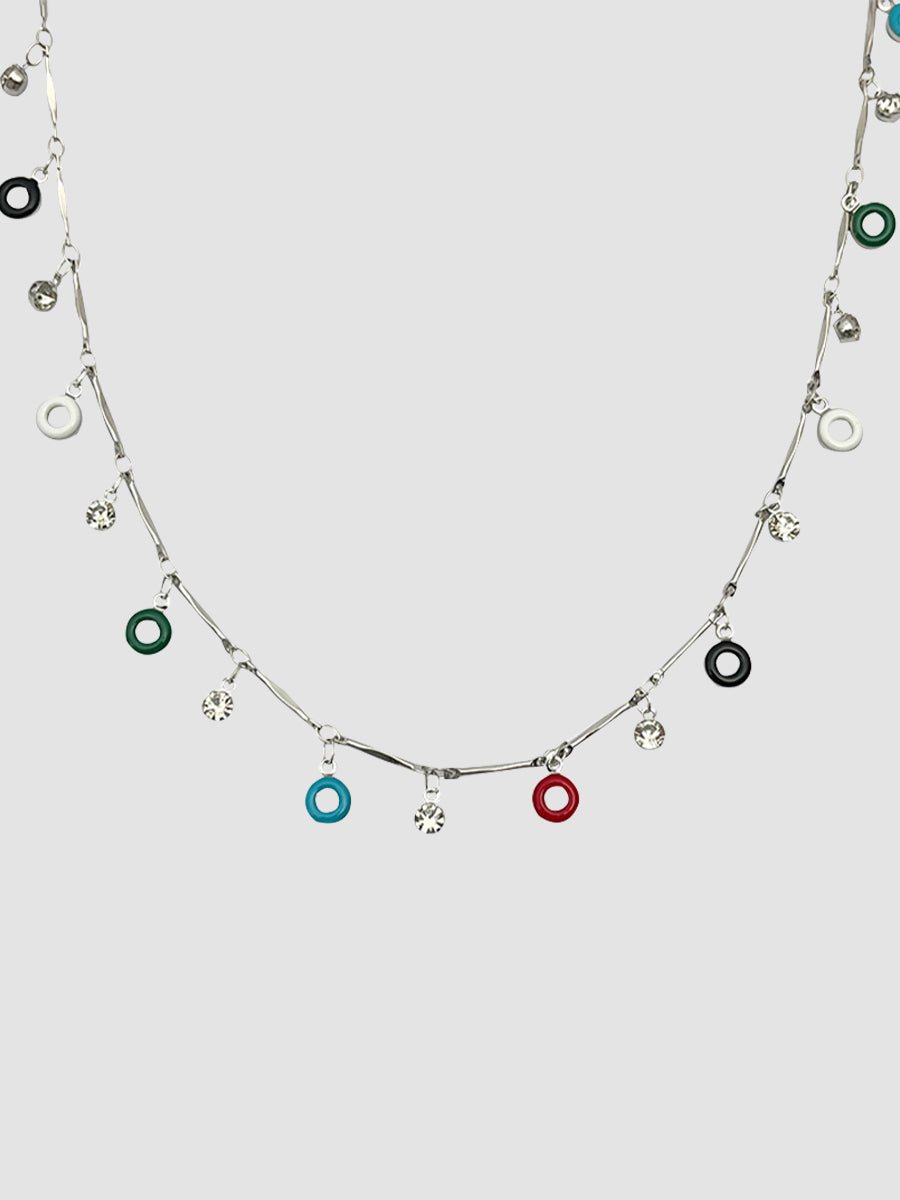Simple Colorful Doughnut Necklace