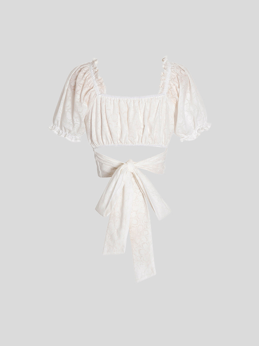 Jacquard Short Crop Top