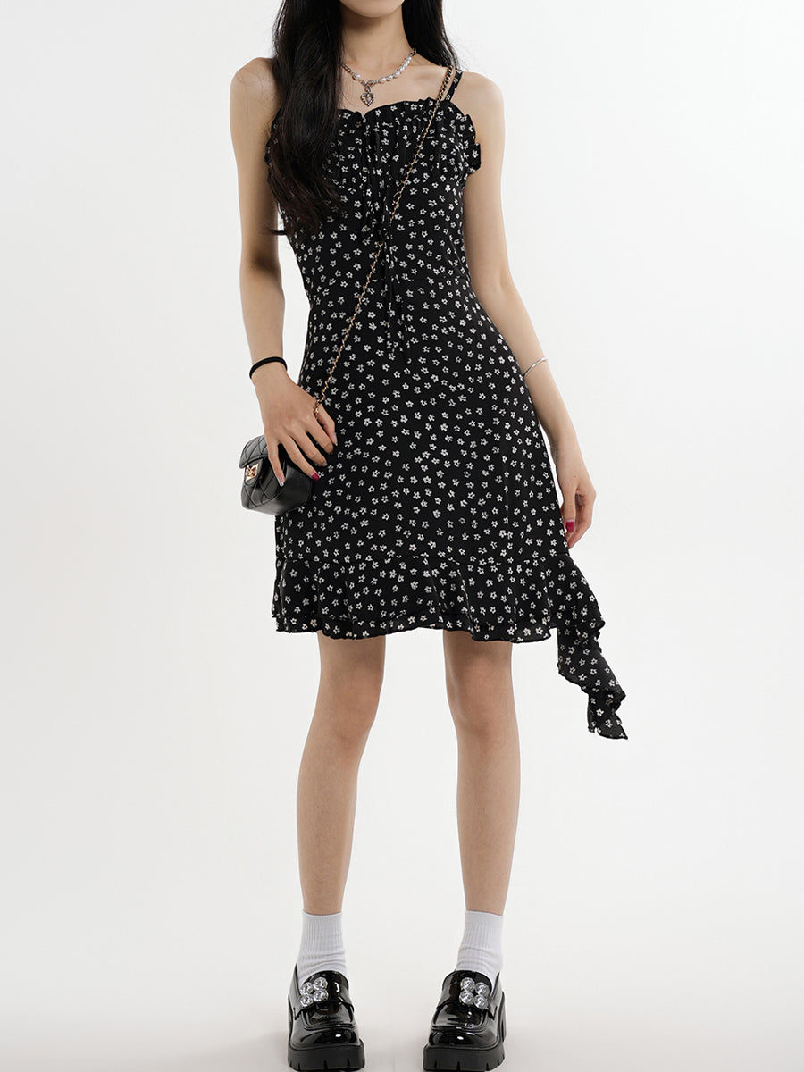 Irregular Floral Camisole Dress