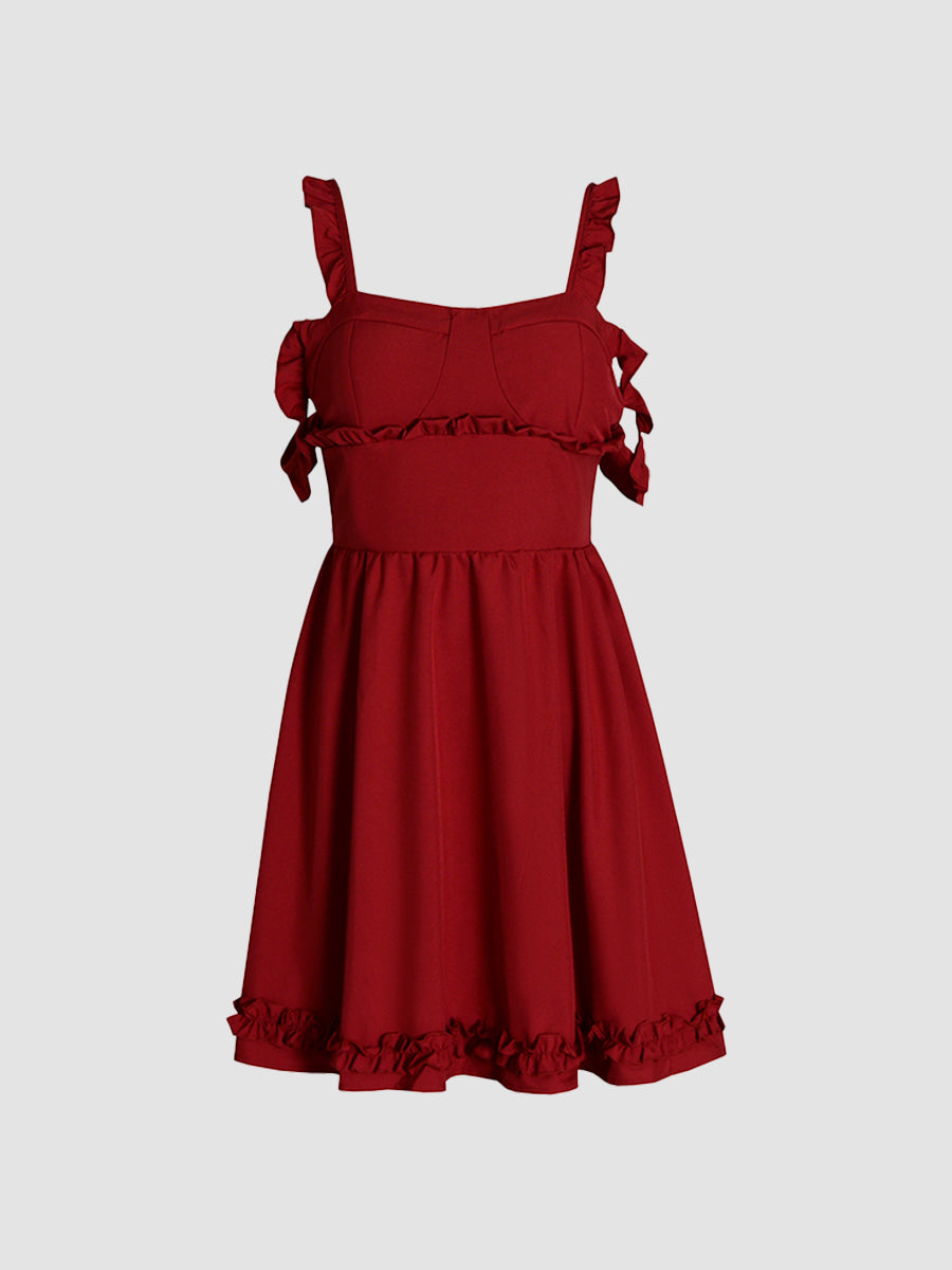 Romantic Red Sleeveless Backless Dress