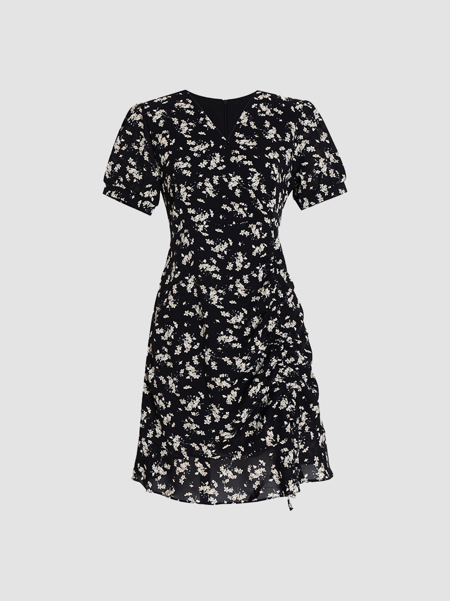Vintage Black Floral Dress