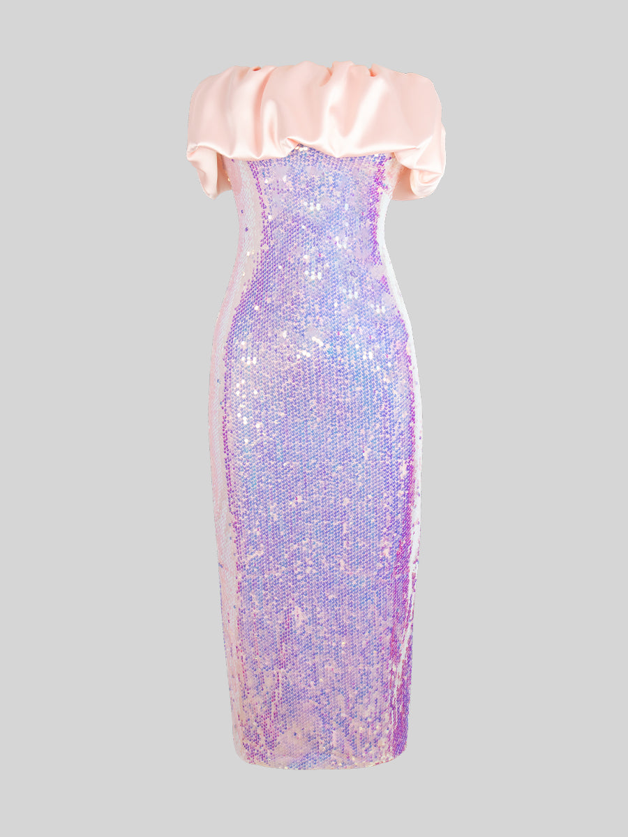 Satin Sequin Dress