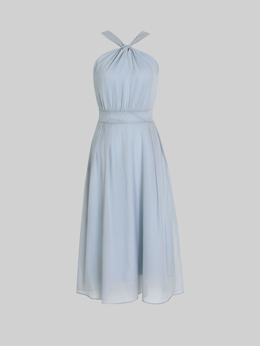 Chiffon Hanging Neck Camisole Dress