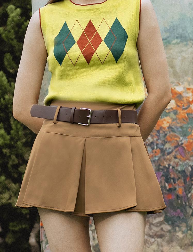 Green Diamond Knit Sleeveless Top