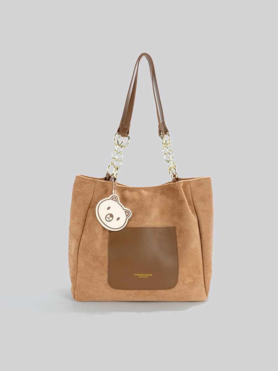 Velvet Bear Charm Tot Bag