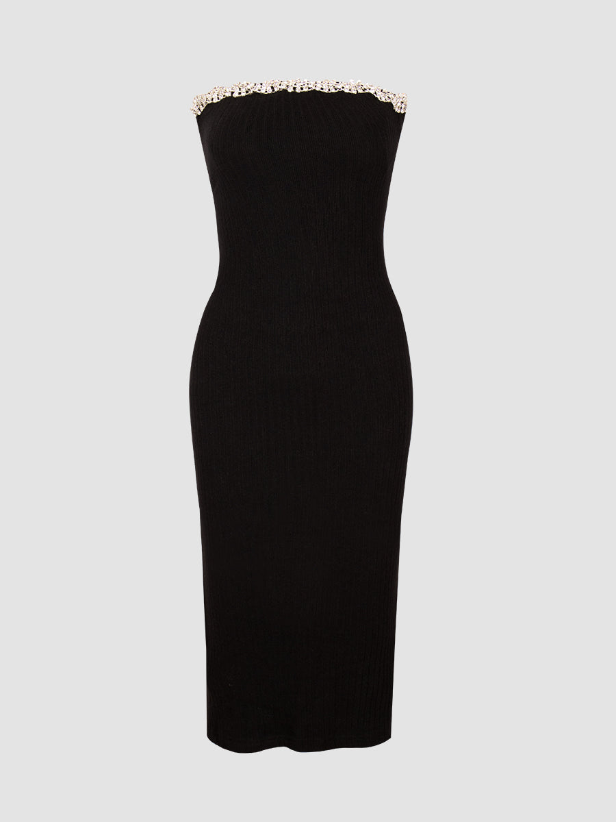 Crushed Diamond Tight Long Dress