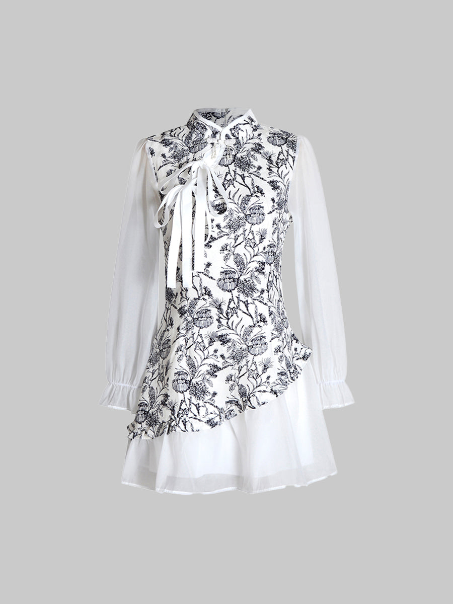 Vintage Cheongsam Irregular Dress