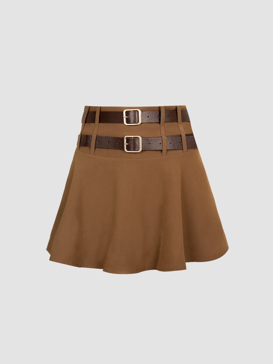 Sweet High Waist Pleated Skirt A-line Skirt