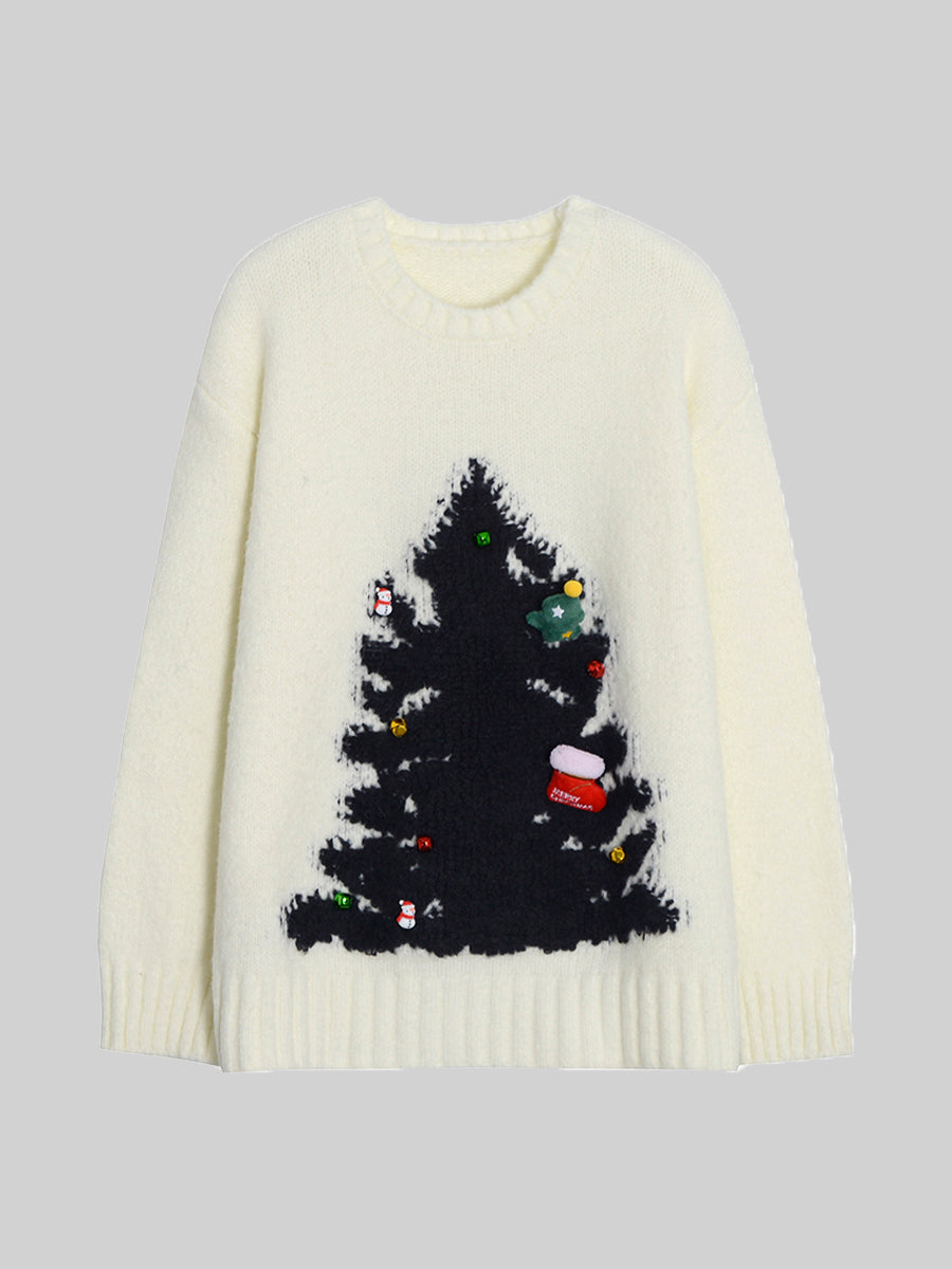 Christmas Tree Pattern Knitted Sweater
