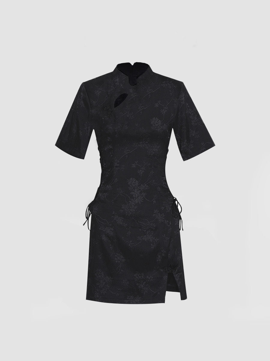 Retro New Style Cheongsam Sexy Hollow Lacing Dress
