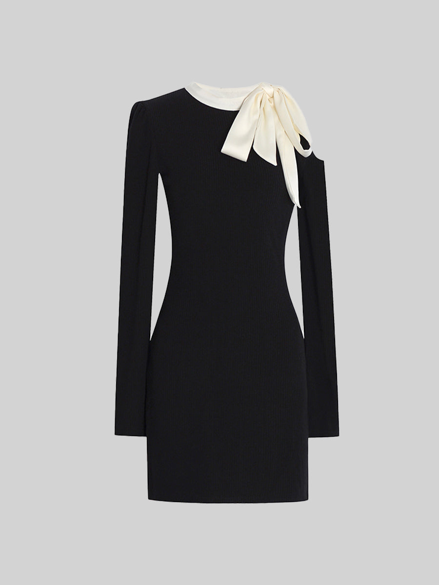 Knitted Irregular Bow Dress