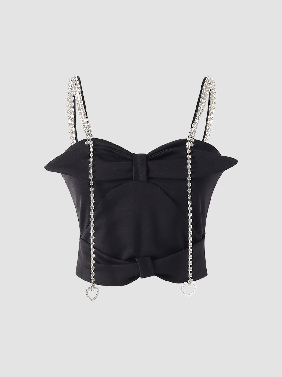 Rhinestone Bow Cami Top