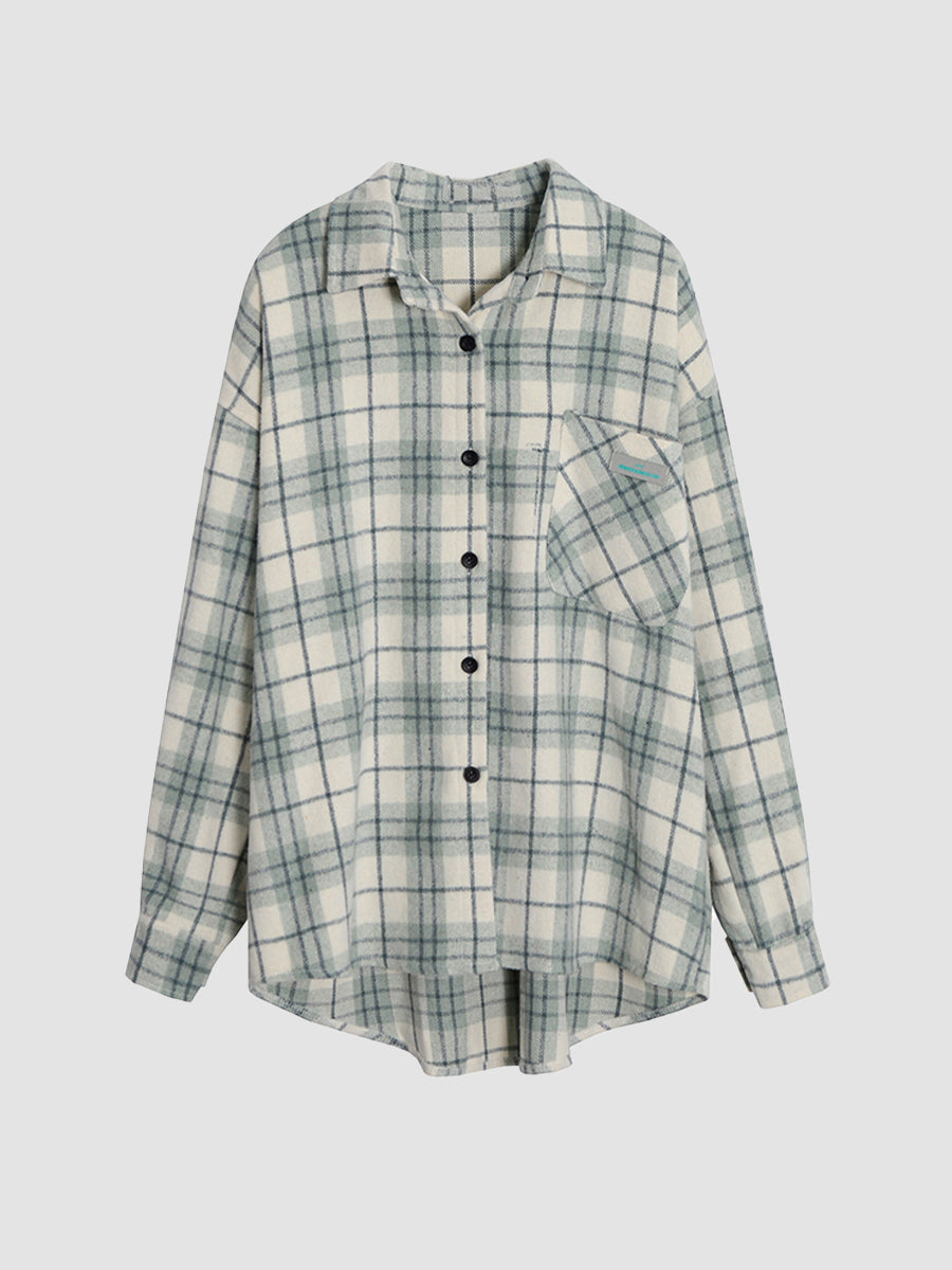 Plaid Tweed Shirt Jacket
