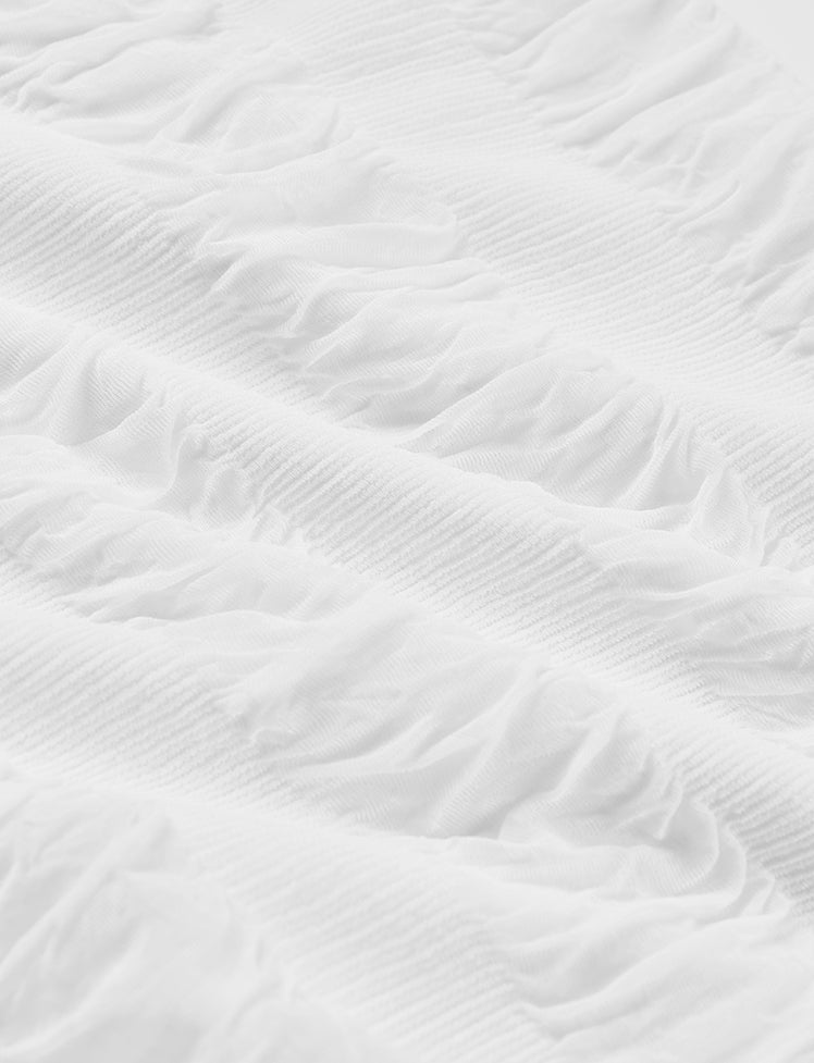 Drawstring Lace Ruched Mini Dress