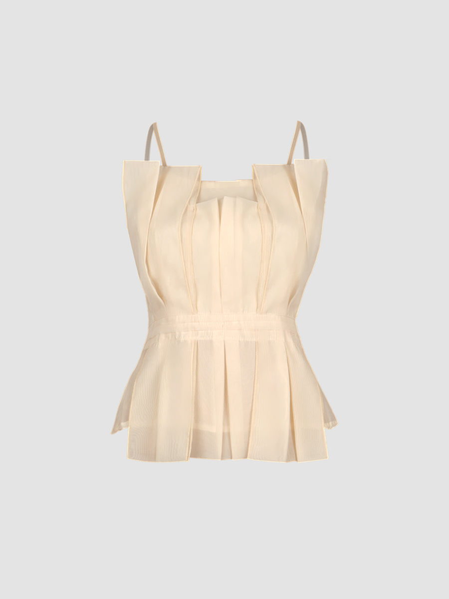 Irregular Apricot Cami Crop Top
