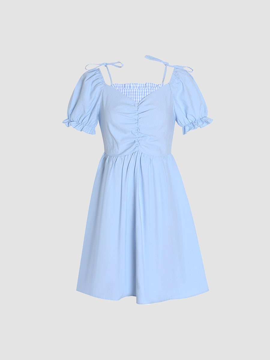 Tie Bow Sky Blue Dress