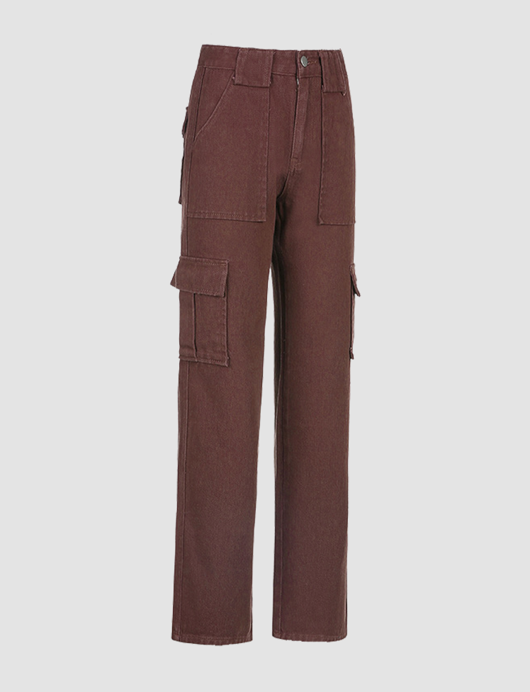 Pocket Cargo Denim Pants