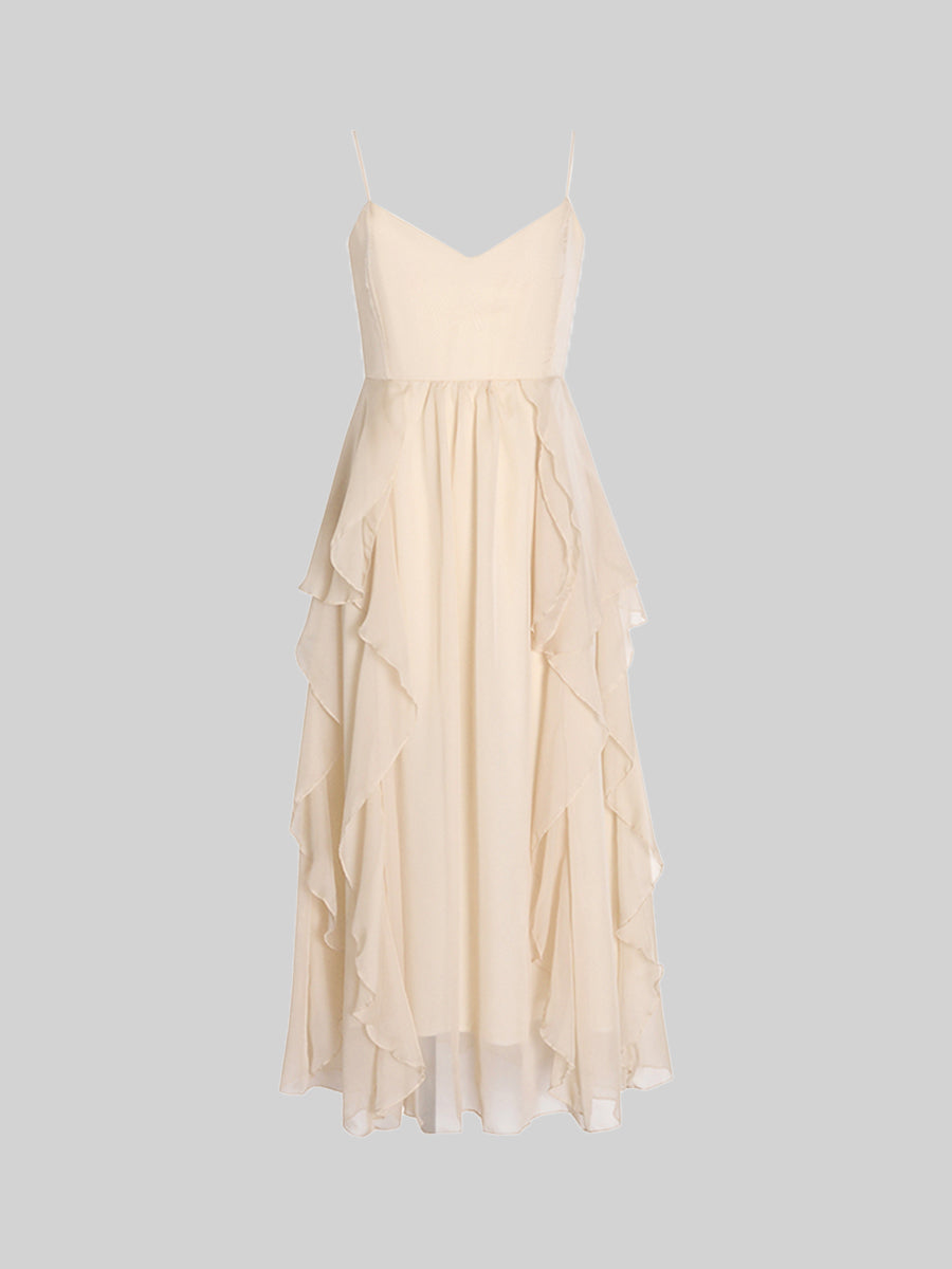 Chiffon Apricot Camisole Dress