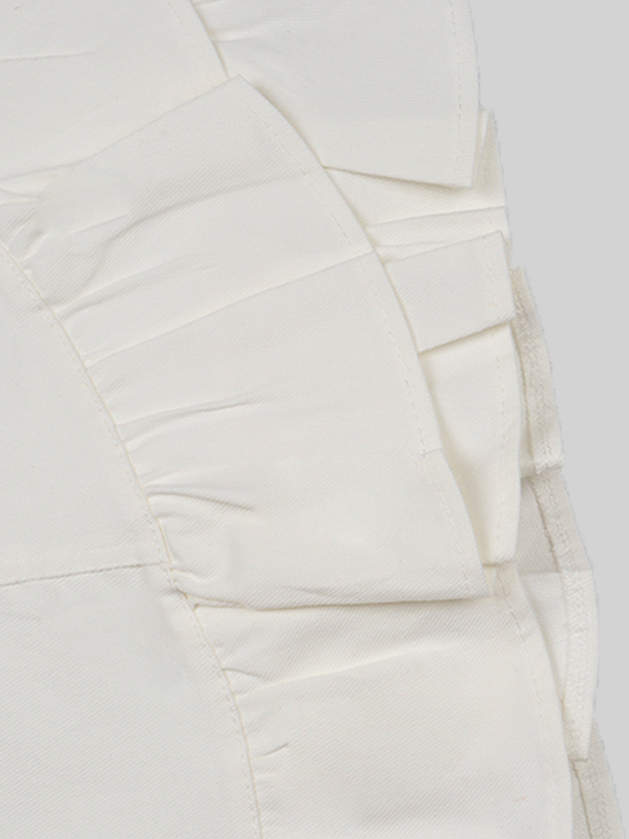 Ruffle White Skirt